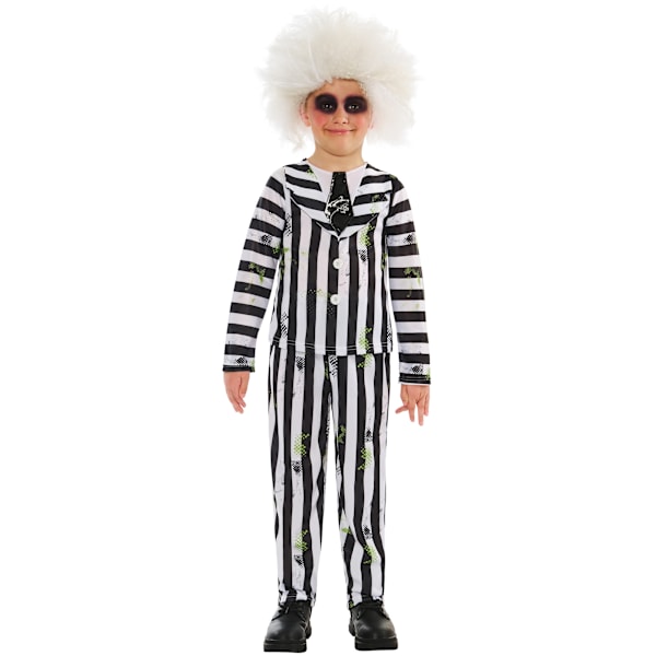 Beetlejuice Randig Kostym för Pojkar 3-4 År Svart/Vit Black/White 3-4 Years