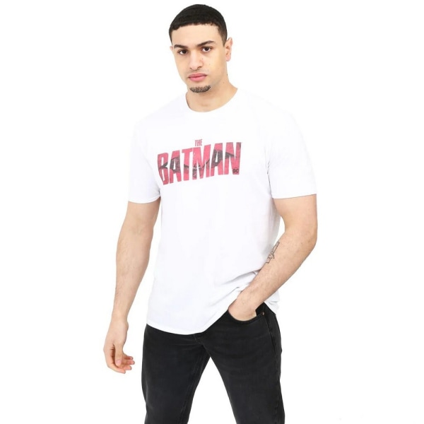 Batman Distressed T-shirt L Vit White L