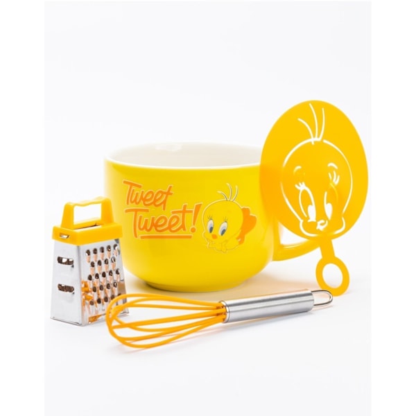 Looney Tunes Tweety Mugg och Schablon Set En Storlek Gul Yellow One Size