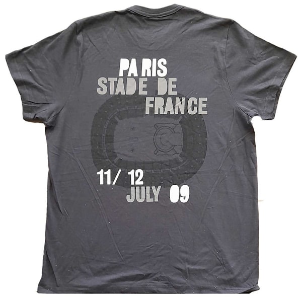 U2 Unisex Vuxen 360 Degree Tour Paris 2009 Baktryck Bomull T- Grey M