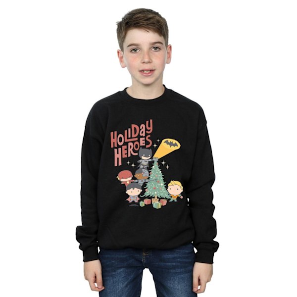 DC Comics Boys Justice League Holiday Heroes Sweatshirt 12-13 år Black 12-13 Years