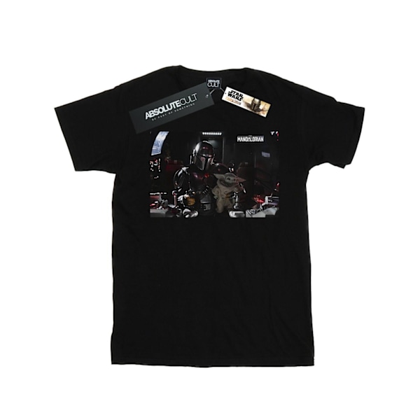 Star Wars Girls The Mandalorian Mando And Co-Pilot Bomull T-shirt Black 3-4 Years
