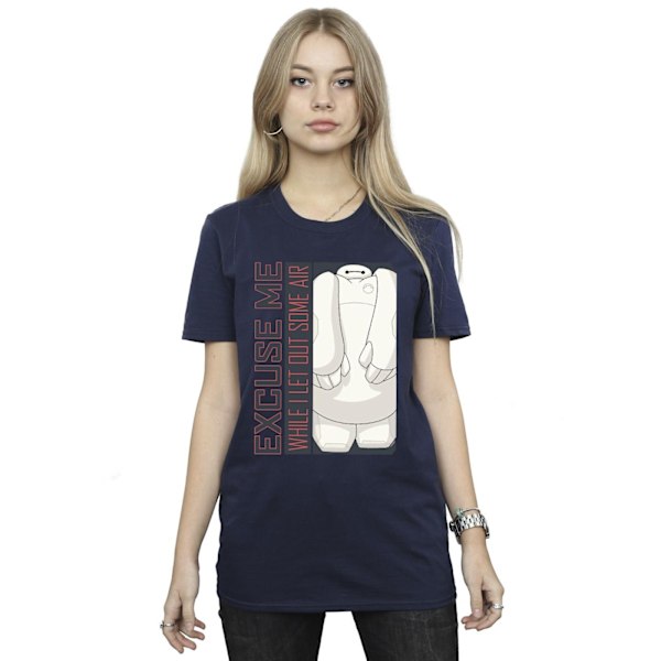 Disney Dam/Kvinnor Big Hero 6 Baymax Excuse Me Some Air Cotto Navy Blue L
