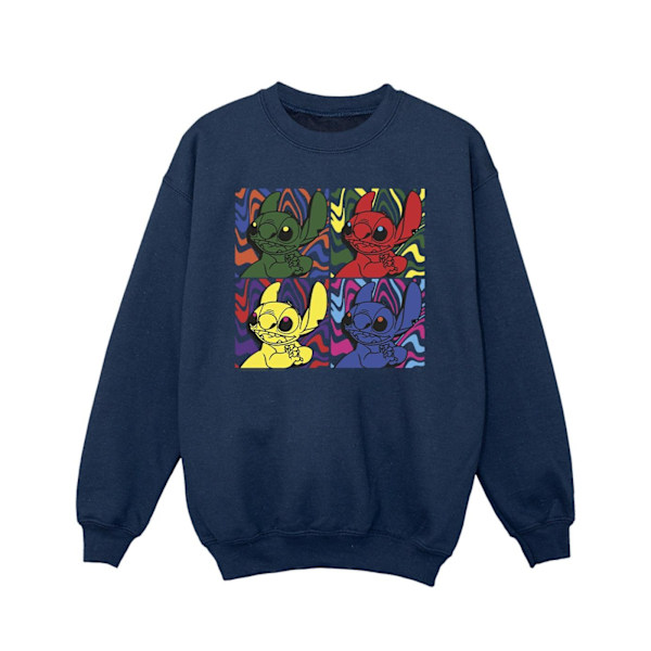 Disney Girls Lilo & Stitch Pop Art Sweatshirt 5-6 år Marinblå Navy Blue 5-6 Years