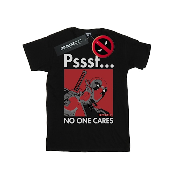 Marvel Womens/Ladies Deadpool No One Cares Bomull Boyfriend T-S Black 5XL
