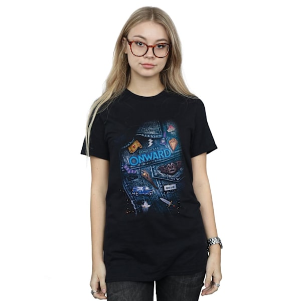 Disney Dam/Damer Onward Jacka Detalj Bomull Boyfriend T-Sh Black XL