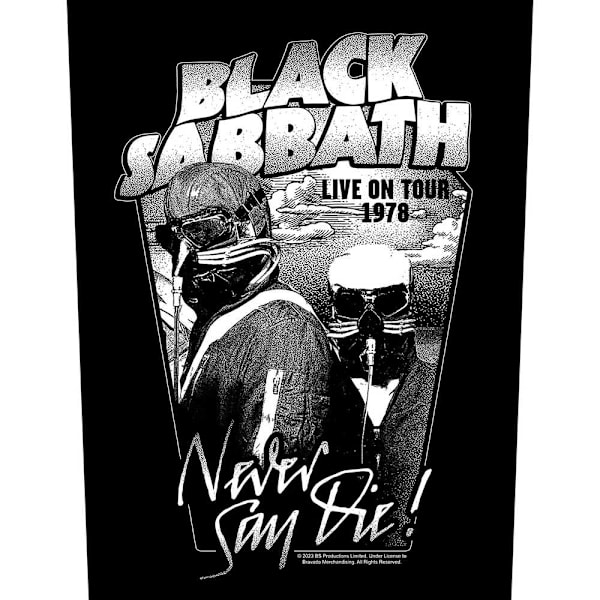 Black Sabbath Never Say Die Patch One Size Svart/Vit Black/White One Size