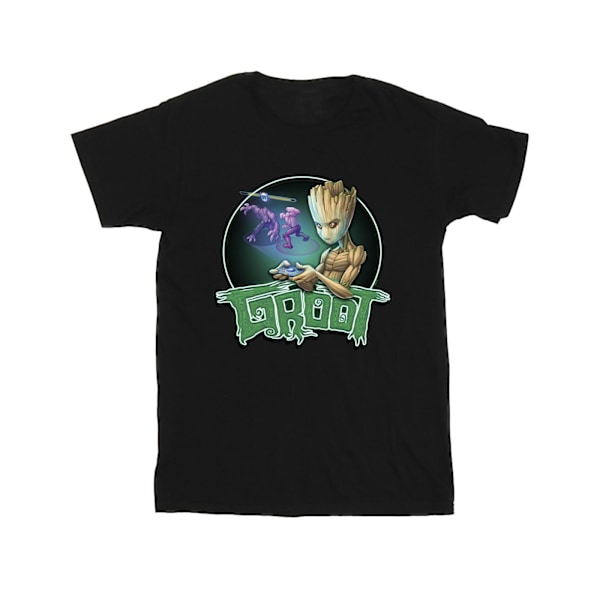 Marvel Girls Guardians Of The Galaxy Groot Gaming Ring Bomull T-shirt Black 7-8 Years