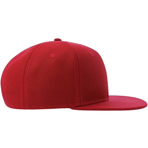 Atlantis Unisex Vuxen 6 Panel Hållbar Flat Peak Baseball Cap Red One Size