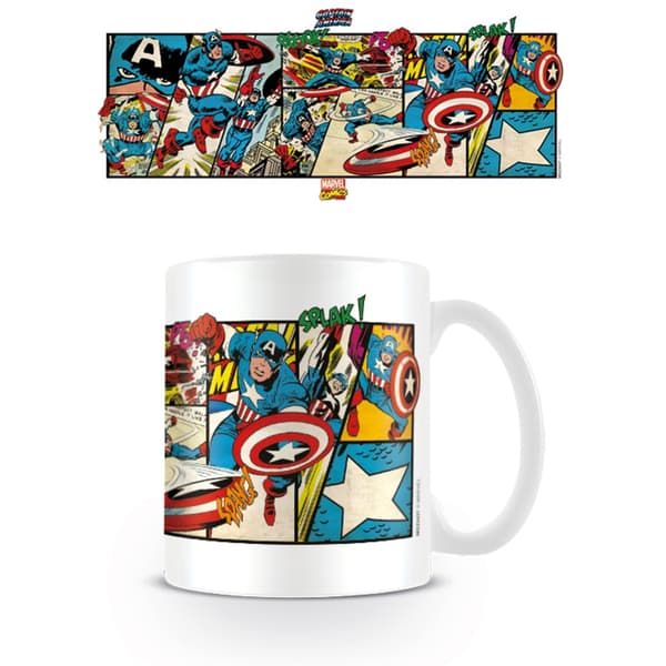 Marvel Panel Captain America Mugg En Storlek Vit/Blå/Röd White/Blue/Red One Size