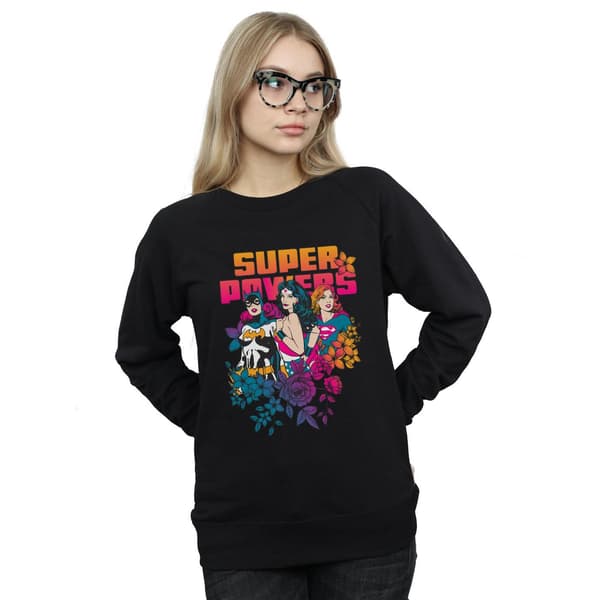 DC Comics Dam/Kvinnor Super Powers Neon Blommig Sweatshirt XXL Black XXL