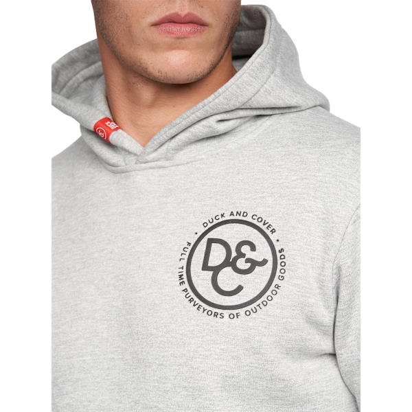 Duck and Cover Mens Macksony Marl Hoodie S Grey Marl Grey Marl S