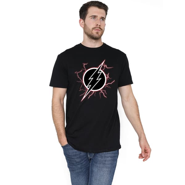 The Flash Herr Lightning Logo T-Shirt L Svart Black L