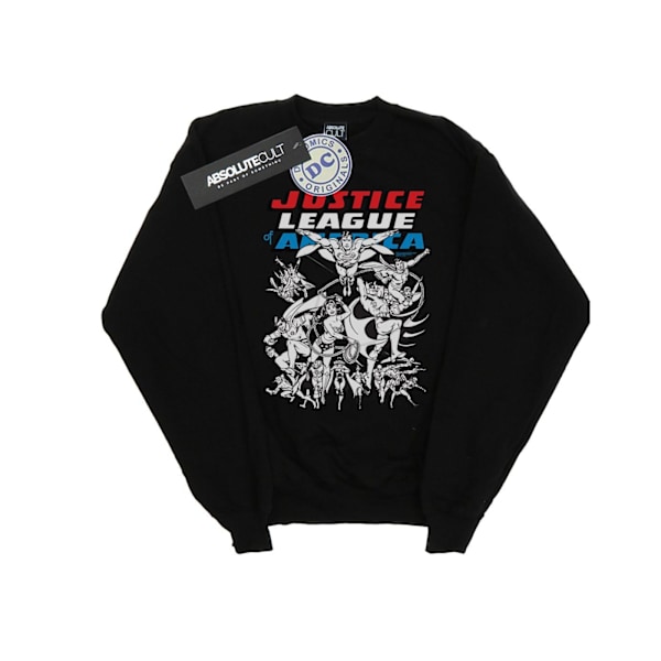 DC Comics Girls Justice League Mono Action Pose Sweatshirt 9-11 Black 9-11 Years