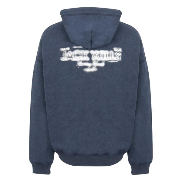 Jack Wills Herr Script Långärmad Hoodie M Marinblå Navy M