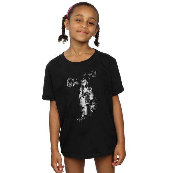 Corpse Bride Flickor Distressed Bride Bomull T-shirt 5-6 År Svart Black 5-6 Years