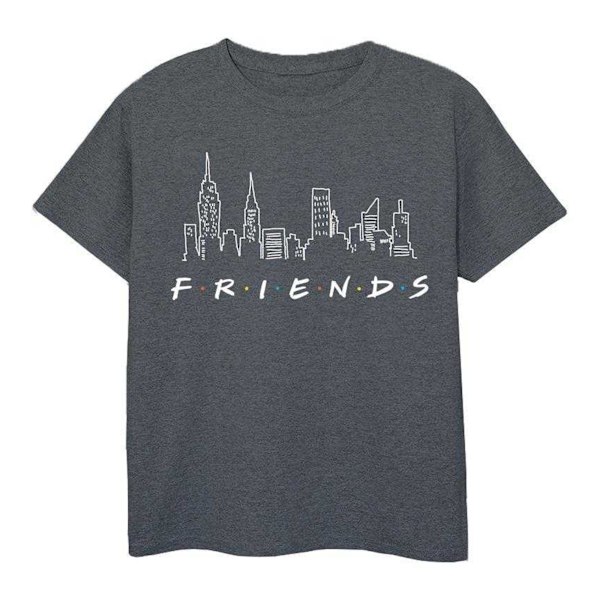 Friends Flickor Skyline Logo Bomulls T-shirt 3-4 År Mörk Heather Dark Heather Grey 3-4 Years