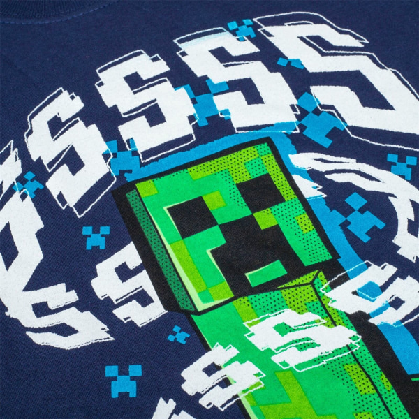 Minecraft Creeper T-shirt för barn/barn 7-8 år marinblå Navy 7-8 Years