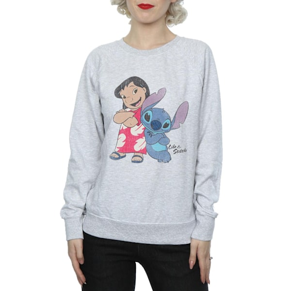 Lilo & Stitch Damkläder/Dam Classic Heather Sweatshirt L Heathe Heather Grey L