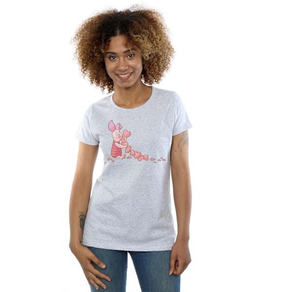 Disney Dam/Dam Winnie The Pooh Piglet Chain Of Hearts Bomull T-shirt S Sports Grey Sports Grey S