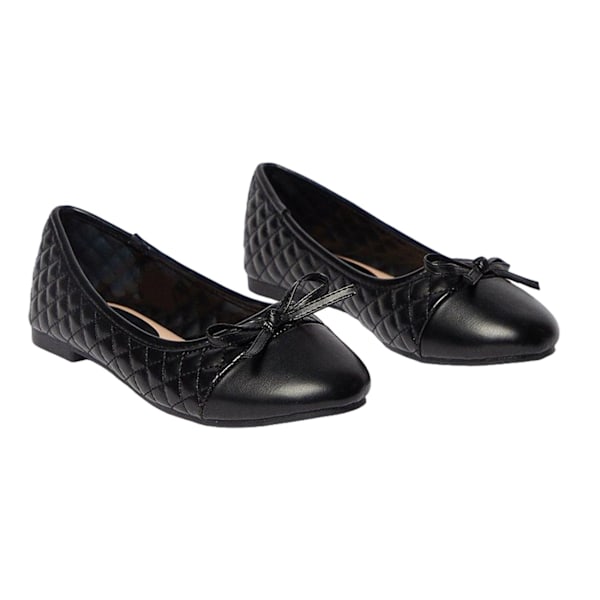 Dorothy Perkins Dam/Kvinnor Piya Quilted Bow Detail Ballerina Black 5 UK