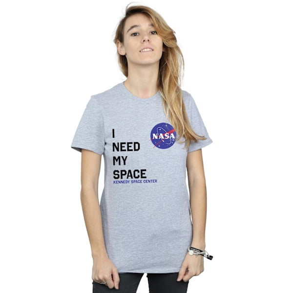 NASA Dam/Kvinnor Jag Behöver Mitt Utrymme Bomull Pojkvän T-Shirt S S Sports Grey S