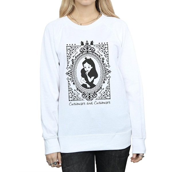 Disney Dam/Kvinnor Alice I Spegelland Ram Sweatshirt L Vit White L