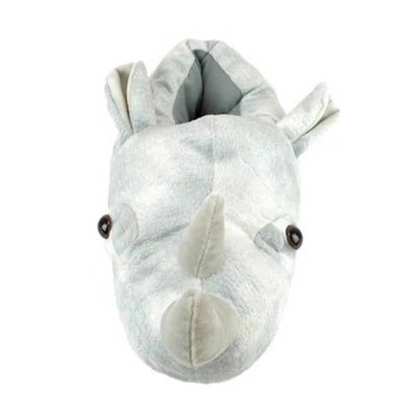 Slumberzzz Rhinoceros Tofflor för Herr Storlek 7-8 Grå Grey UK 7-8