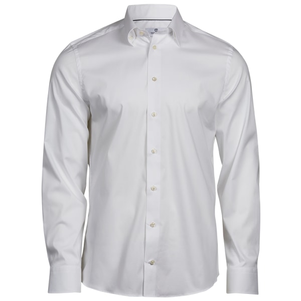 Tee Jays Herr Luxury Stretch Långärmad Skjorta XL Vit White XL