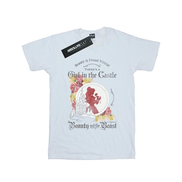 Disney Girls Beauty And The Beast Flicka i Slottet Bomull T-shirt White 12-13 Years