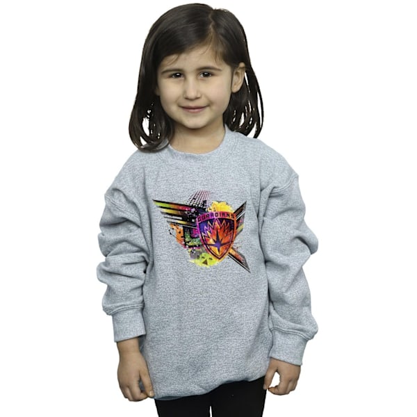 Marvel Girls Guardians Of The Galaxy Abstract Shield Chest Sweatshirt Sports Grey 7-8 Years