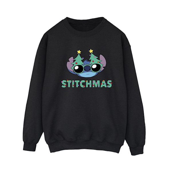 Disney Dam/Kvinnor Lilo & Stitch Stitchmas Glasögon Sweatshirt Black 5XL