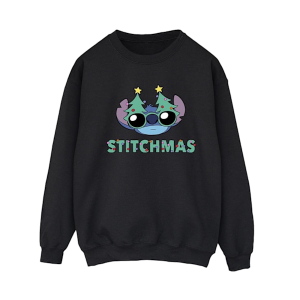 Disney Dam/Kvinnor Lilo & Stitch Stitchmas Glasögon Sweatshirt Black XXL