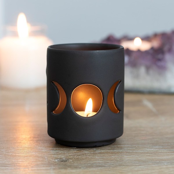 Something Different Triple Moon Cut Out Ljusstake One Size Black One Size