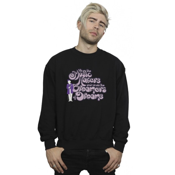 Willy Wonka Mens Dreamers Text Sweatshirt 3XL Svart Black 3XL