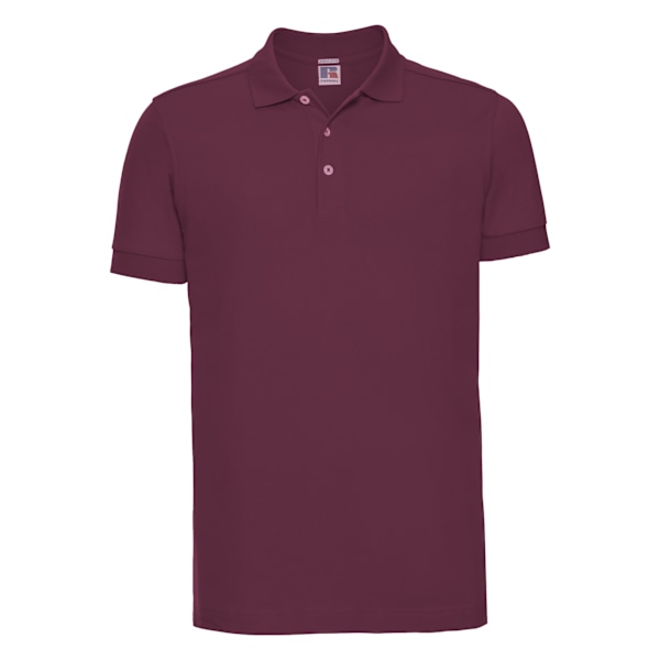 Russell Herr Stretch Kortärmad Polotröja XL Burgundy Burgundy XL