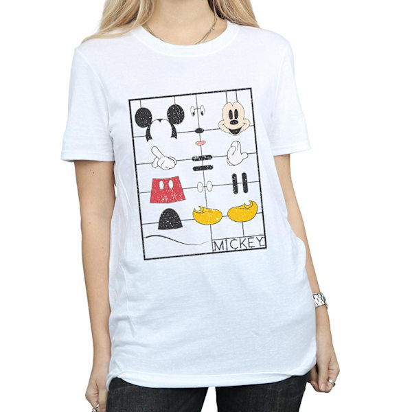 Disney Dam/Kvinnor Mickey Mouse Byggsats Bomull Pojkvän White 3XL