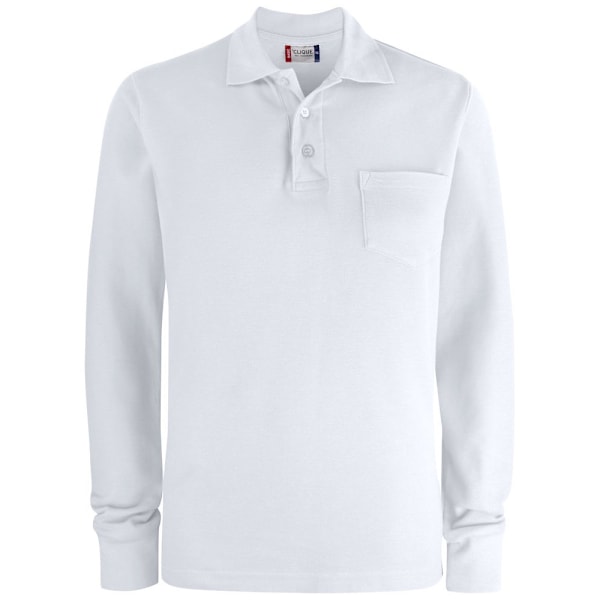 Clique Unisex Vuxen Enfärgad Långärmad Poloshirt 4XL Vit White 4XL