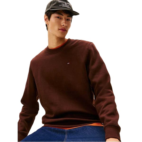 Tommy Jeans Sweatshirt med fleecefoder för män S Brun Brown S