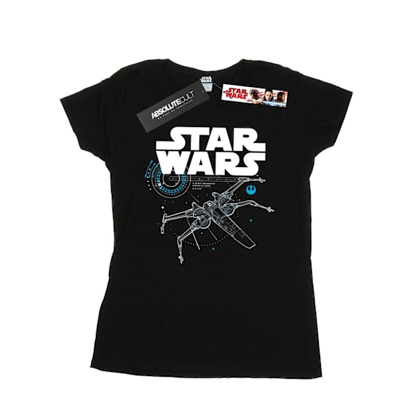 Star Wars Dam/Kvinnor The Last Jedi X-Wing Bomull T-shirt XXL Black XXL