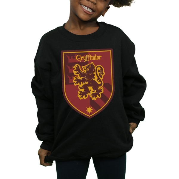 Harry Potter Girls Gryffindor Crest Flat Sweatshirt 9-11 år Black 9-11 Years