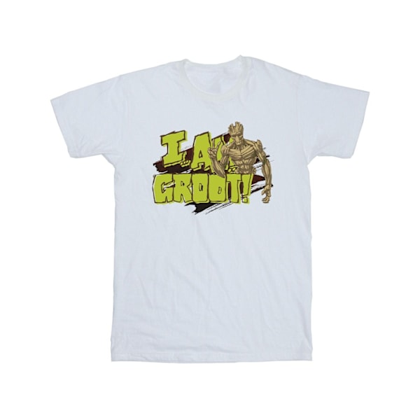 Guardians Of The Galaxy Boys I Am Groot T-Shirt 12-13 År Vit White 12-13 Years