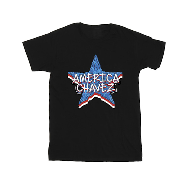 Marvel Girls Doctor Strange America Chavez Bomull T-shirt 5-6 år Black 5-6 Years