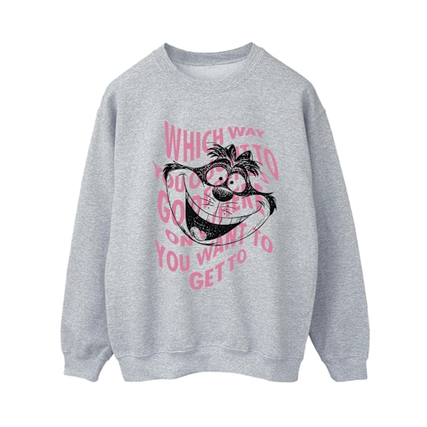 Disney Dam/Damer Alice I Spegellandet Cheshire Cat Sweatshirt Sports Grey XL