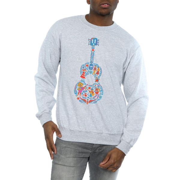 Disney Herr Coco Gitarr Mönster Sweatshirt XL Sports Grey Sports Grey XL