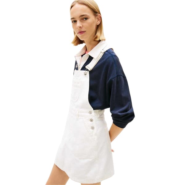 Tommy Jeans Damjeans Overall 12 UK Vit White 12 UK