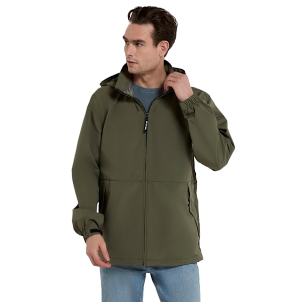 Animal Mens Pace Packable Vattentät Jacka L Khaki Grön Khaki Green L