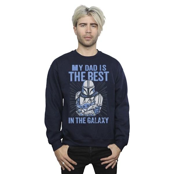 Star Wars Herr Mandalorian Bästa Pappa Sweatshirt S Marinblå Navy Blue S