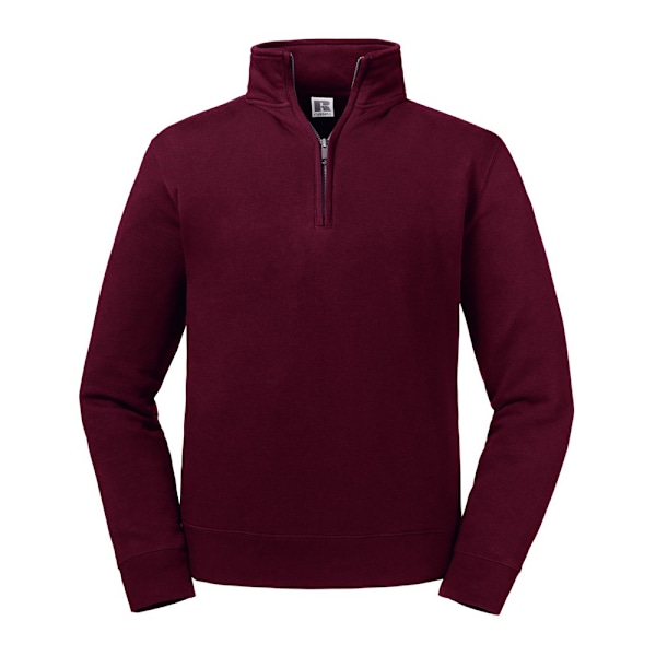 Russell Herr Authentic Zip Neck Sweatshirt S Burgundy Burgundy S