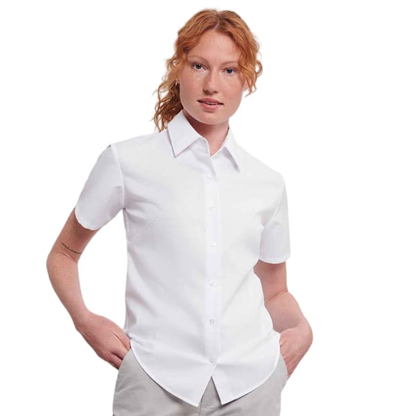 Russell Collection Dam/Dam Oxford Kortärmad Skjorta 4XL White 4XL